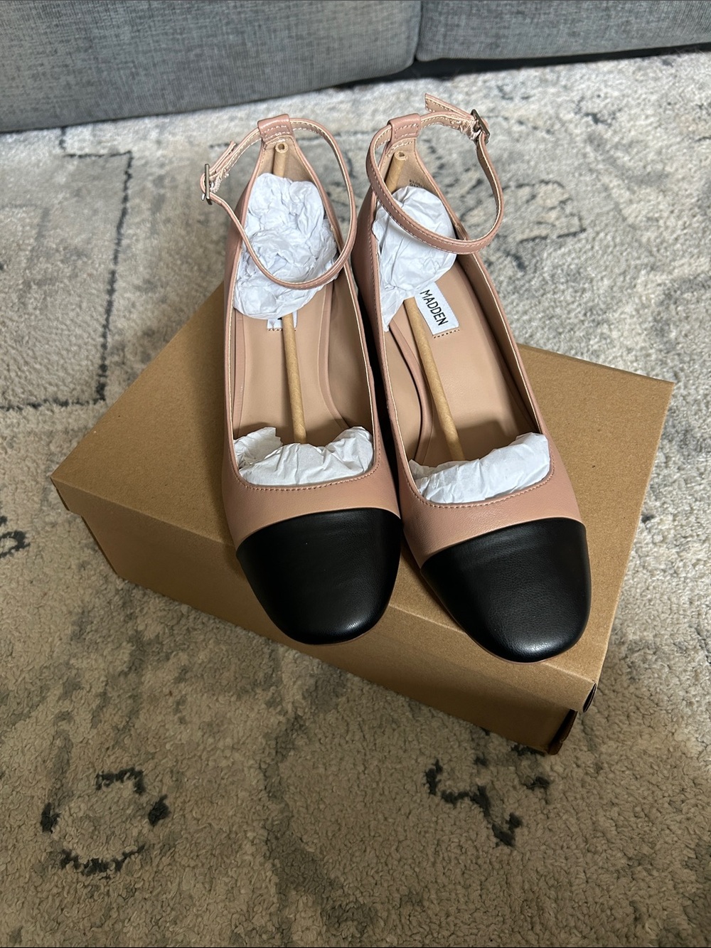Steve Madden Two-Tone Ankle Strap Heels